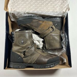 Polo Ralph Lauren Men’s Leather Conquest Hi III Boots - Size 10.5 D Grey/Brown